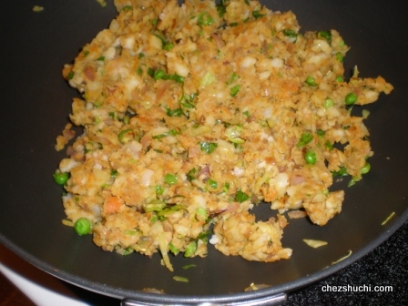 fried vegetables and potatoes